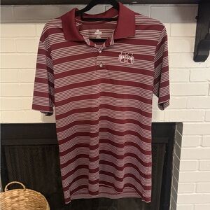 Knights Apparel Maroon and White Striped Polo
